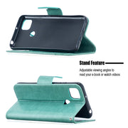 For Xiaomi Redmi 9C Two Butterflies Embossing Pattern Horizontal Flip Leather Case with Holder & Card Slot & Wallet & Lanyard(Green)