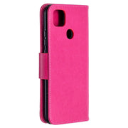 For Xiaomi Redmi 9C Two Butterflies Embossing Pattern Horizontal Flip Leather Case with Holder & Card Slot & Wallet & Lanyard(Rose Red)