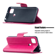 For Xiaomi Redmi 9C Two Butterflies Embossing Pattern Horizontal Flip Leather Case with Holder & Card Slot & Wallet & Lanyard(Rose Red)