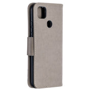 For Xiaomi Redmi 9C Two Butterflies Embossing Pattern Horizontal Flip Leather Case with Holder & Card Slot & Wallet & Lanyard(Grey)