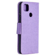 For Xiaomi Redmi 9C Two Butterflies Embossing Pattern Horizontal Flip Leather Case with Holder & Card Slot & Wallet & Lanyard(Purple)