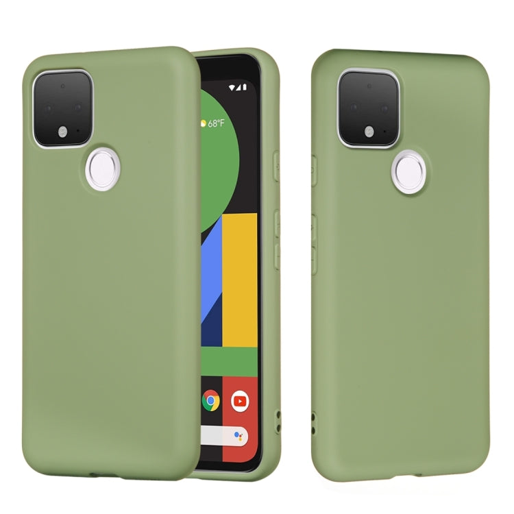 For Google Pixel 4a 5G Pure Color Liquid Silicone Shockproof Full Coverage Case(Green)