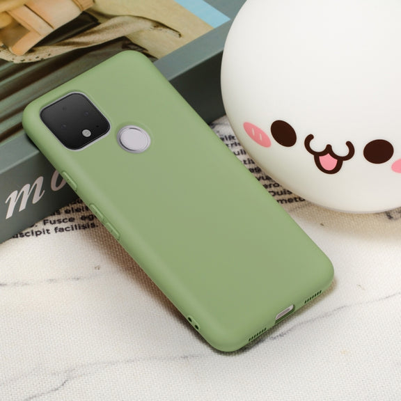 For Google Pixel 4a 5G Pure Color Liquid Silicone Shockproof Full Coverage Case(Green)