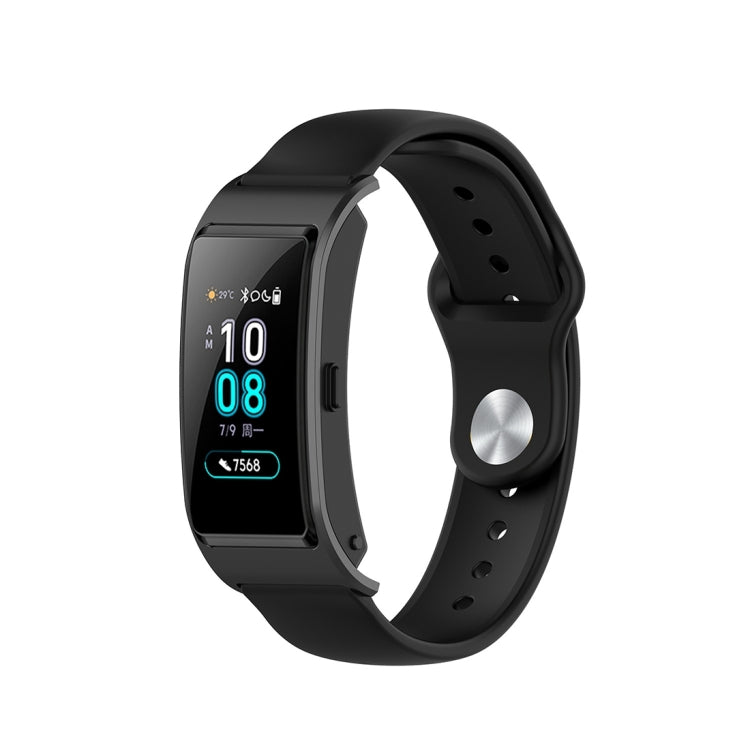 Compatible with Garmin Vivomove 3s / 4s 18mm Reverse Buckle Silicone Watch Band, Size: Small Code(Black)