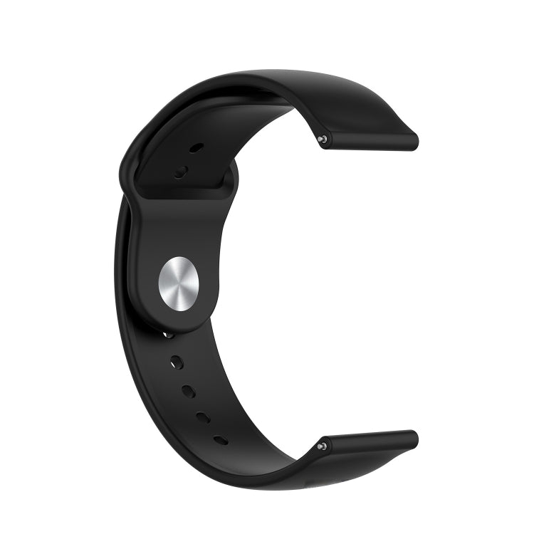 Compatible with Garmin Vivomove 3s / 4s 18mm Reverse Buckle Silicone Watch Band, Size: Small Code(Black)