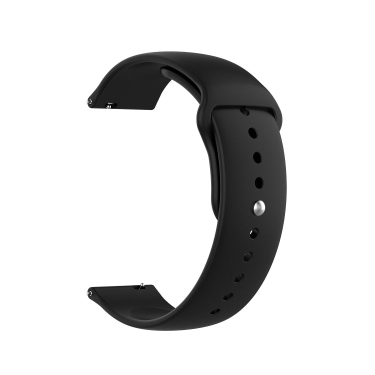Compatible with Garmin Vivomove 3s / 4s 18mm Reverse Buckle Silicone Watch Band, Size: Small Code(Black)