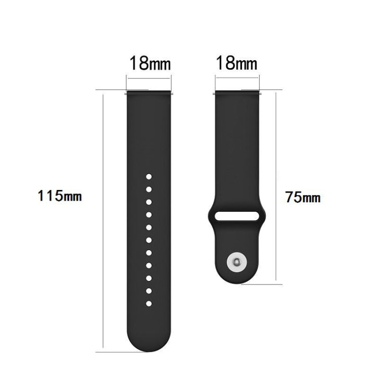 Compatible with Garmin Vivomove 3s / 4s 18mm Reverse Buckle Silicone Watch Band, Size: Small Code(Black)