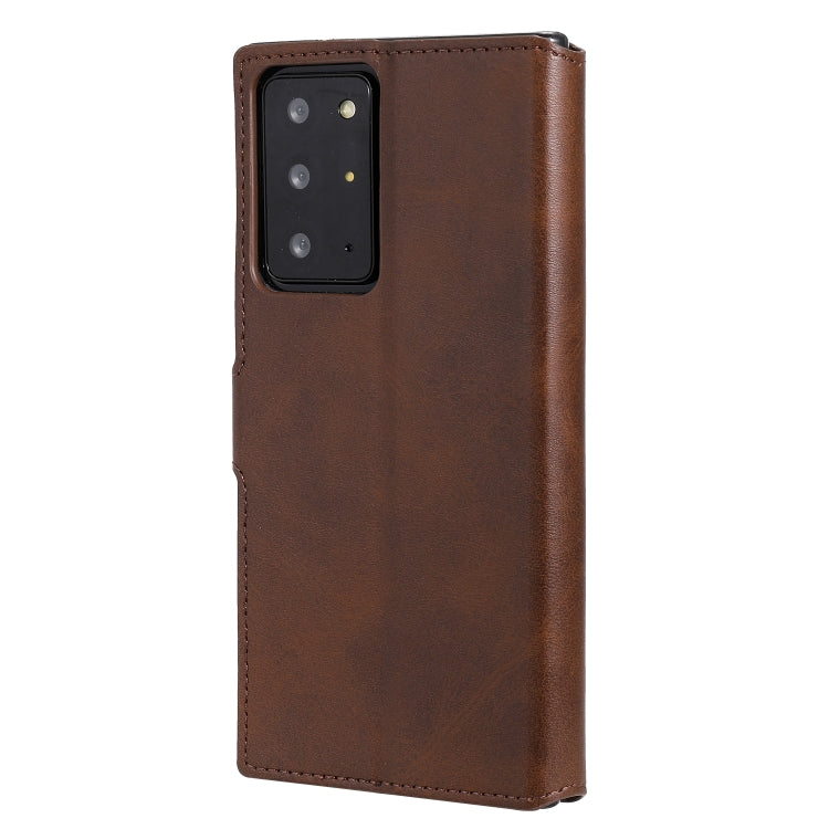 For Samsung Galaxy Note 20 Ultra Classic Calf Texture PU + TPU Horizontal Flip Leather Case, with Holder & Card Slots & Wallet(Brown)
