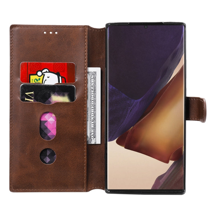 For Samsung Galaxy Note 20 Ultra Classic Calf Texture PU + TPU Horizontal Flip Leather Case, with Holder & Card Slots & Wallet(Brown)