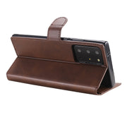 For Samsung Galaxy Note 20 Ultra Classic Calf Texture PU + TPU Horizontal Flip Leather Case, with Holder & Card Slots & Wallet(Brown)