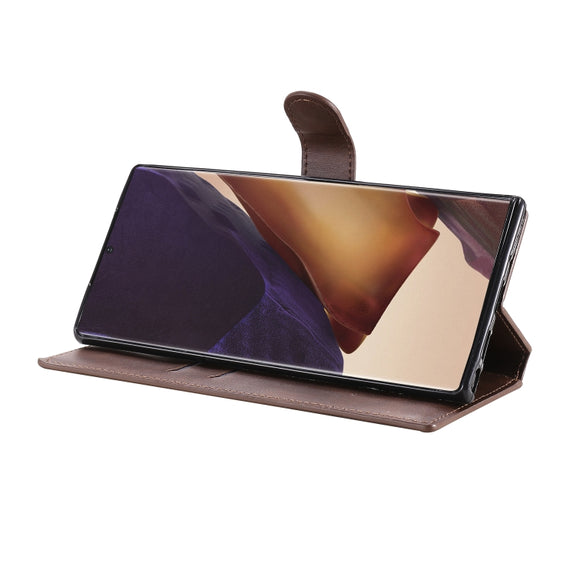 For Samsung Galaxy Note 20 Ultra Classic Calf Texture PU + TPU Horizontal Flip Leather Case, with Holder & Card Slots & Wallet(Brown)