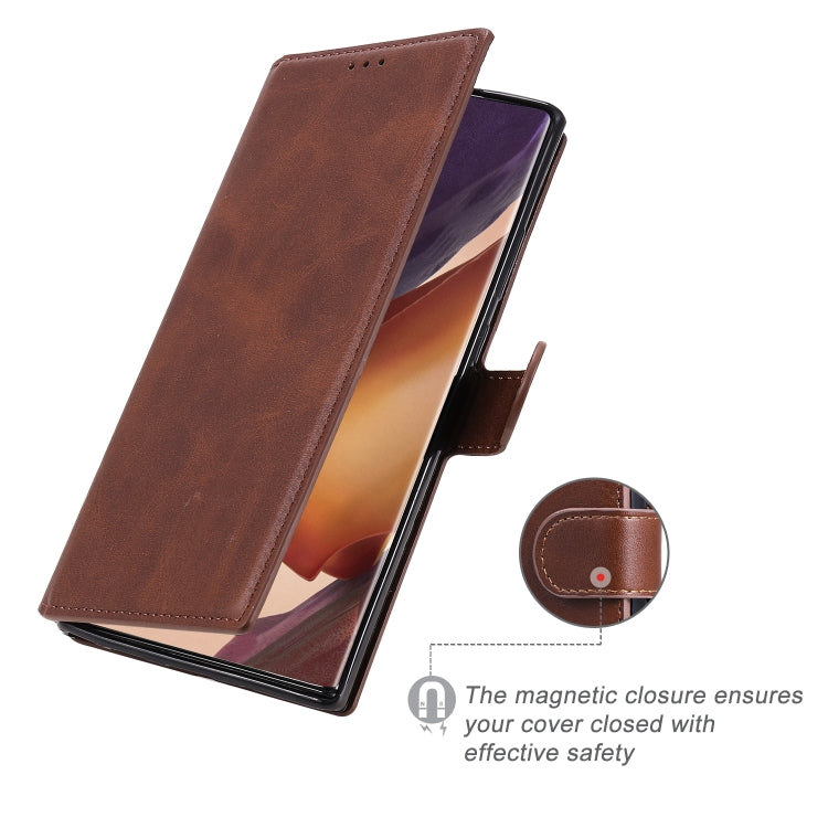 For Samsung Galaxy Note 20 Ultra Classic Calf Texture PU + TPU Horizontal Flip Leather Case, with Holder & Card Slots & Wallet(Brown)