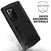 For Samsung Galaxy Note 20 Ultra R-JUST Shockproof Water-resistant Dust-proof Metal + Silicone Protective Case with Holder(Black)
