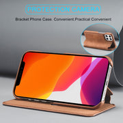 For iPhone 12 Pro Max LC.IMEEKE Hon Ancient Series Horizontal Flip Leather Case with Holder & Card Slot(Brown)