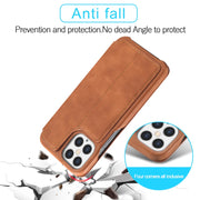 For iPhone 12 Pro Max LC.IMEEKE Hon Ancient Series Horizontal Flip Leather Case with Holder & Card Slot(Brown)