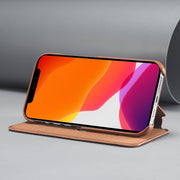 For iPhone 12 / 12 Pro LC.IMEEKE Hon Ancient Series Horizontal Flip Leather Case with Holder & Card Slot(Brown)