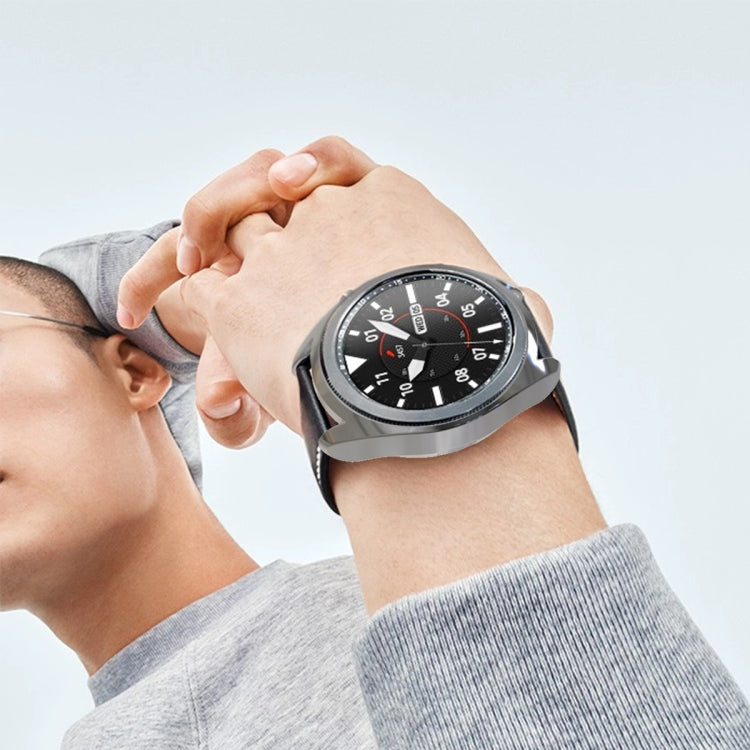 For Samsung Galaxy Watch 3 41mm Electroplating Hollow Half-pack TPU Protective Case(Gray) - Watch Cases by ENKAY