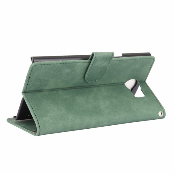 For BlackBerry Priv Solid Color Skin Feel Magnetic Buckle Horizontal Flip Calf Texture PU Leather Case with Holder & Card Slots & Wallet(Green)