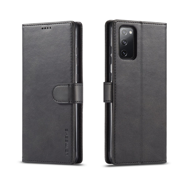 For Samsung Galaxy S20 FE 5G / S20 Lite LC.IMEEKE Calf Texture Horizontal Flip Leather Case, with Holder & Card Slots & Wallet & Photo Frame(Black)