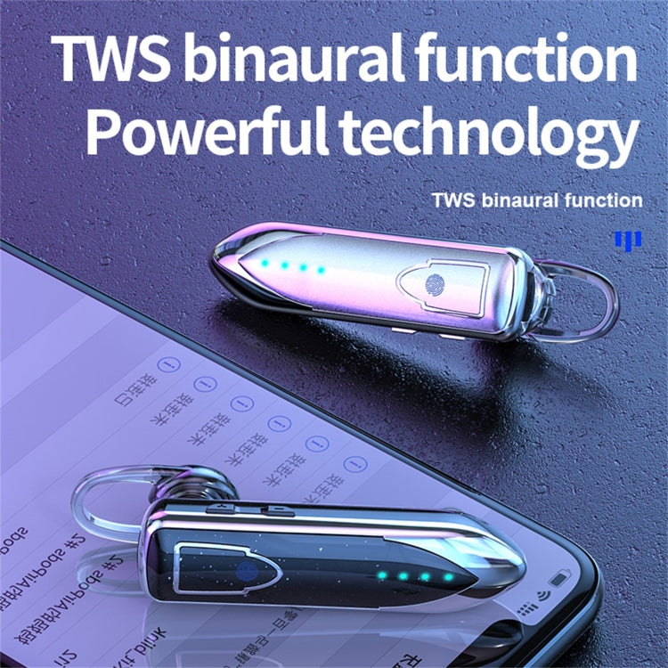 ME-3 Bluetooth 5.0 Business Style Touch Switch Bluetooth Earphone(Purple)