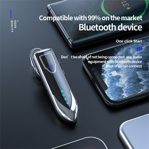ME-3 Bluetooth 5.0 Business Style Touch Switch Bluetooth Earphone(Silver)