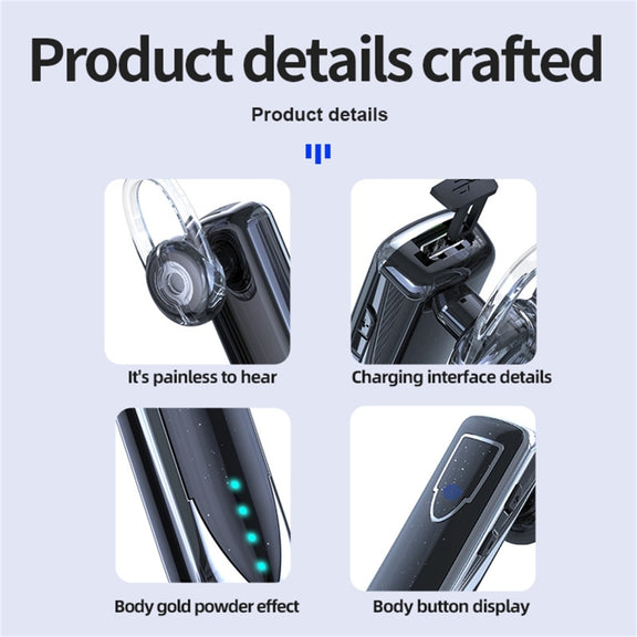ME-3 Bluetooth 5.0 Business Style Touch Switch Bluetooth Earphone(Pink)