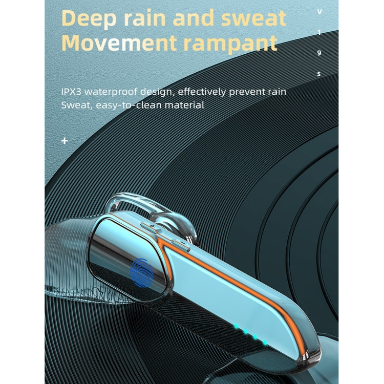 V19S Bluetooth 5.0 Business Style Fingerprint Touch Bluetooth Earphone(Purple)