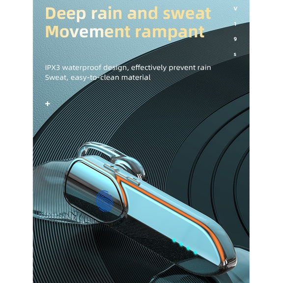 V19S Bluetooth 5.0 Business Style Fingerprint Touch Bluetooth Earphone(Purple)