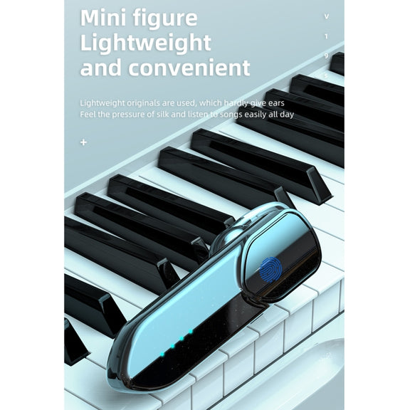 V19S Bluetooth 5.0 Business Style Fingerprint Touch Bluetooth Earphone(Silver)