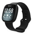 For Fitbit Versa 4 / Versa 3 / Sense 2 / Sense Silicone Watch Band, Size: L(Black)