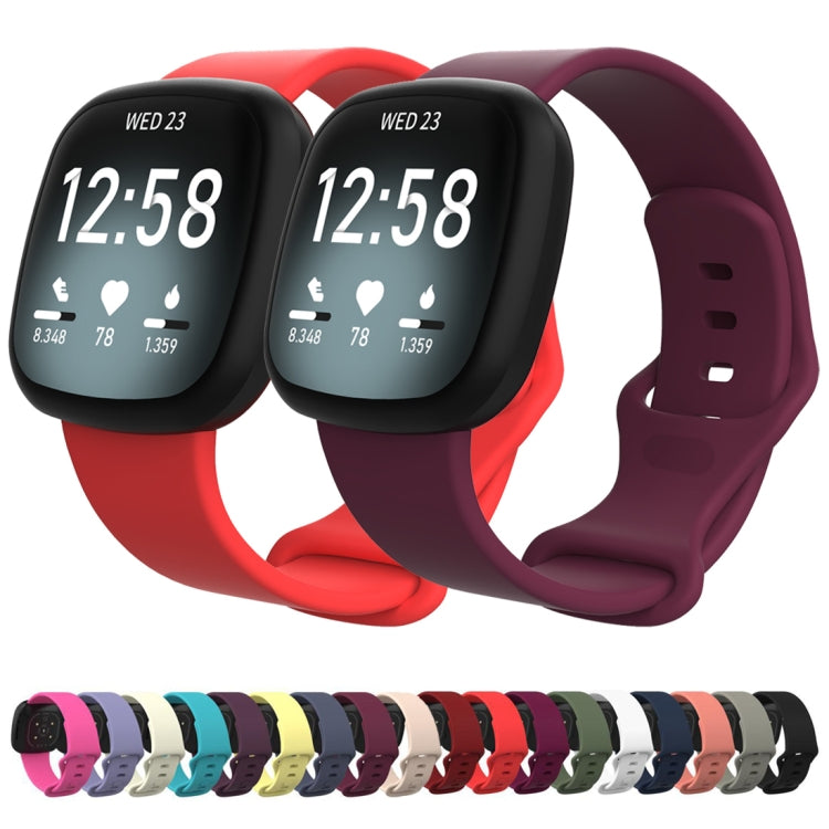 For Fitbit Versa 4 / Versa 3 / Sense 2 / Sense Silicone Watch Band, Size: L(Dark Green)