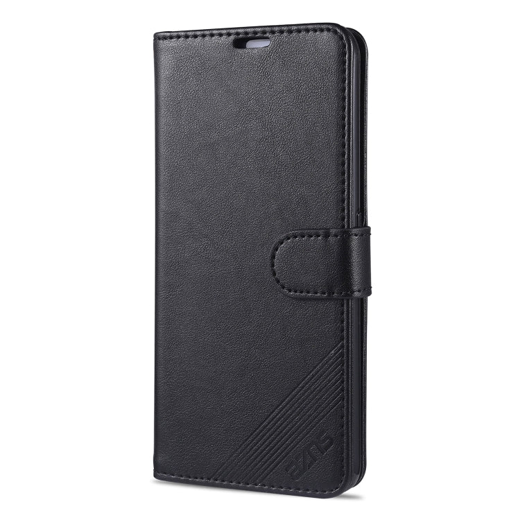 For OPPO A32 / A53 (2020) AZNS Sheepskin Texture Horizontal Flip Leather Case with Holder & Card Slots & Wallet(Black)