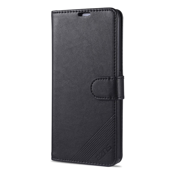For OPPO A32 / A53 (2020) AZNS Sheepskin Texture Horizontal Flip Leather Case with Holder & Card Slots & Wallet(Black)