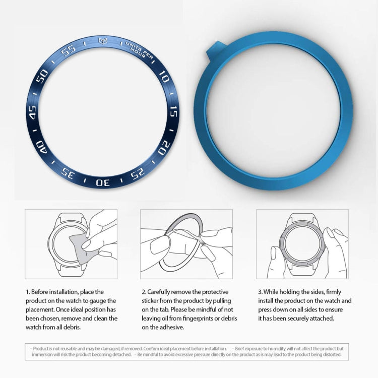 For Samsung Galaxy Watch 3 41mm Smart Watch Steel Bezel Ring, A Version(Blue Ring White Letter) - Watch Cases by ENKAY