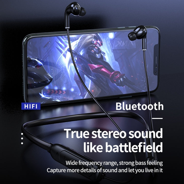 M60 8D Surround Sound Wireless Neck-mounted 5.1 Bluetooth Earphone Support TF Card MP3 Mode(Black)