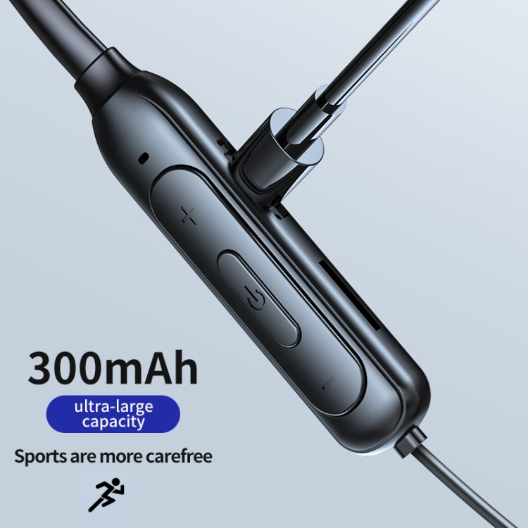 M60 8D Surround Sound Wireless Neck-mounted 5.1 Bluetooth Earphone Support TF Card MP3 Mode(Black)