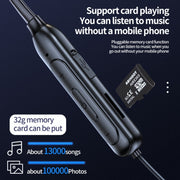 M60 8D Surround Sound Wireless Neck-mounted 5.1 Bluetooth Earphone Support TF Card MP3 Mode(Black)
