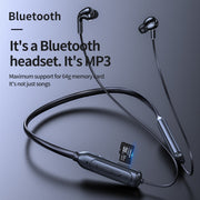 M60 8D Surround Sound Wireless Neck-mounted 5.1 Bluetooth Earphone Support TF Card MP3 Mode(Black)