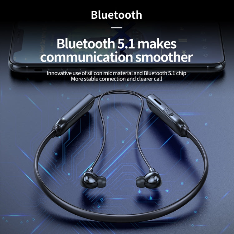 M60 8D Surround Sound Wireless Neck-mounted 5.1 Bluetooth Earphone Support TF Card MP3 Mode(Red)