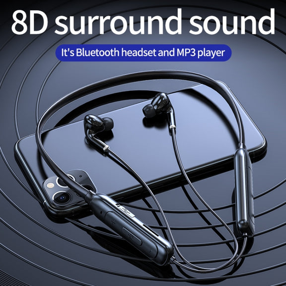 M60 8D Surround Sound Wireless Neck-mounted 5.1 Bluetooth Earphone Support TF Card MP3 Mode(Red)