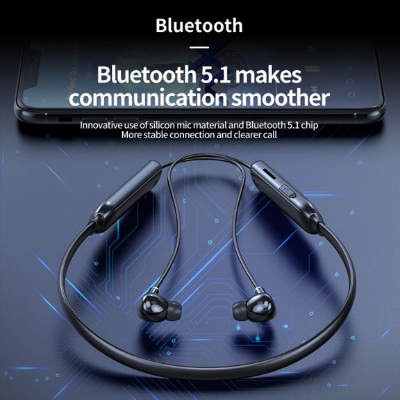 M60 8D Surround Sound Wireless Neck-mounted 5.1 Bluetooth Earphone Support TF Card MP3 Mode(Pink)