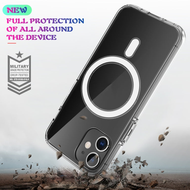 For iPhone 12 / 12 Pro Magsafe Case Simple Magnetic Ring All-inclusive Clear Crystal Acrylic PC +TPU Shockproof Case(Transparent)