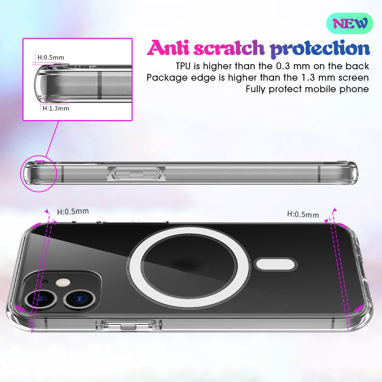 For iPhone 12 / 12 Pro Magsafe Case Simple Magnetic Ring All-inclusive Clear Crystal Acrylic PC +TPU Shockproof Case(Transparent)