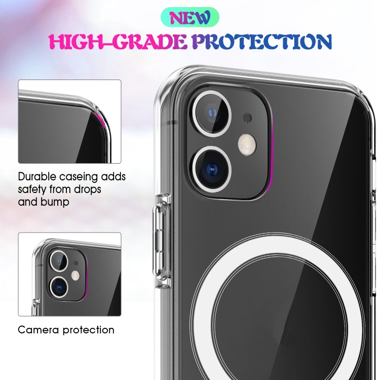 For iPhone 12 / 12 Pro Magsafe Case Simple Magnetic Ring All-inclusive Clear Crystal Acrylic PC +TPU Shockproof Case(Transparent)