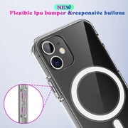 For iPhone 12 / 12 Pro Magsafe Case Simple Magnetic Ring All-inclusive Clear Crystal Acrylic PC +TPU Shockproof Case(Transparent)