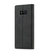 For Samsung Galaxy S8 LC.IMEEKE Strong Magnetism Ultra-thin Horizontal Flip Shockproof Matte TPU + PU Leather Case with Holder & Card Slots & Wallet(Black)