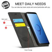 For Samsung Galaxy S9 LC.IMEEKE Strong Magnetism Ultra-thin Horizontal Flip Shockproof Matte TPU + PU Leather Case with Holder & Card Slots & Wallet(Black)