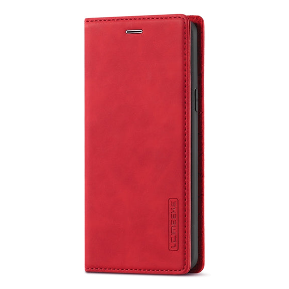 For Samsung Galaxy S9+ LC.IMEEKE Strong Magnetism Ultra-thin Horizontal Flip Shockproof Matte TPU + PU Leather Case with Holder & Card Slots & Wallet(Red)