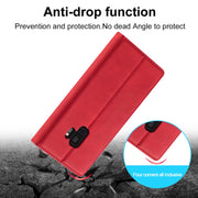 For Samsung Galaxy S9+ LC.IMEEKE Strong Magnetism Ultra-thin Horizontal Flip Shockproof Matte TPU + PU Leather Case with Holder & Card Slots & Wallet(Red)