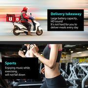 F910 Bluetooth 5.0 Hanging Ear Style Dual Mic Noise Cancelling Bluetooth Earphone(Black)